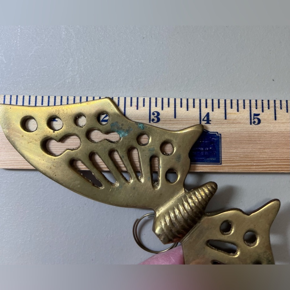 Vtg MCM Brass Butterfly Wall Hanging Decor Mid Century Modern Boho 8” - Picture 5 of 8